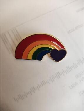 Pride Pin - Rainbow And Heart - For Hat Jacket Backpack Bag